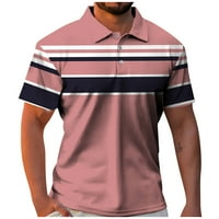 Muška majica za golf ležerna sportska majica s izrezom u obliku slova U i rebrastim ovratnikom u obliku slova U u obliku slova U