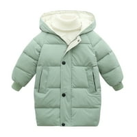 Zimski kaputi za djevojčice, duga parka sa zimskom podstavom, donja jakna, izolirana skijaška jakna s kapuljačom, zelena 140