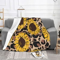 Navlaka za kauč od flisa s leopard printom suncokreta, periva u perilici deke za krevet i sofu