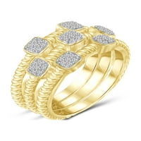 Dijamantni prstenovi koji se mogu sklopiti za žene-karatni bijeli dijamantni nakit-14 karatni Zlatni srebrni prstenovi za žene -
