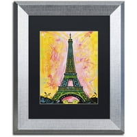 Zaštitni znak ali Eiffelov toranjulje na platnu Deana russa, mat crna, srebrni okvir