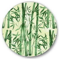 Dizajnerska umjetnost šuma bambusovih grana, tropski krug, Metalna zidna umjetnost - disk od 29