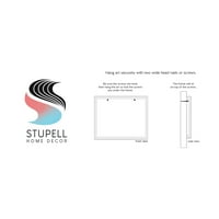 Stupell Industries blagoslovi naš kućni zrnati uzorak cvjetni oblik srca grafička umjetnost crno uokvirena umjetnička tiskana umjetnost,
