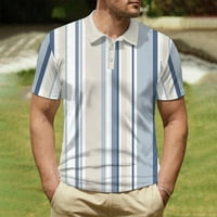 Muška majica za golf muška majica za golf ležerna sportska majica s izrezom u obliku slova u i rebrastim ovratnikom kratkih rukava