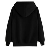 Dukserice za žene modne Ležerne dukserice s dugim rukavima s printom majica s kapuljačom s džepom Gornji dijelovi bluza džemper s