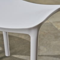 Vanjske plastične stolice od 2, bijele
