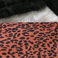 O / jednobojni plišani topići s dugim rukavima s ramena za Djevojčice + Mini suknje s leopard printom