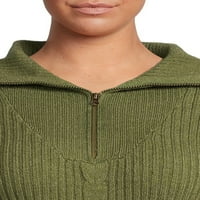 Pulover pulover s patentnim zatvaračem za žene veličine plus pleteni kabel