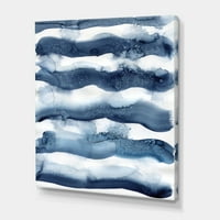 DesignArt 'Abstract Blue Classic Waves' Modern Canvas Wall Art Print