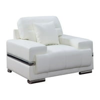 Ugodna stolica od umjetne kože od jastuka, bijela-boja:bijela