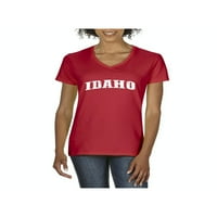 Ženska majica s izrezom u obliku slova U i kratkim rukavima-Idaho