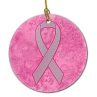 Carolines Treasures AN1205CO Ružičaste vrpce za informiranje o raku dojke Keramički ukras, višebojno