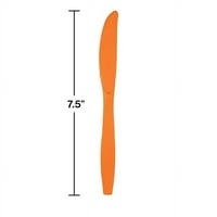 Dodir boje utonulih narančastih plastičnih noževa