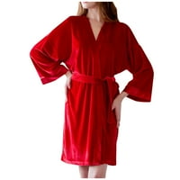 Ženska spavaćica na rasprodaji ženska ležerna zimska haljina za kupanje jednobojna kućna odjeća haljina dugih rukava