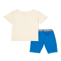 Djeca iz Ganimals Girls Grafičke majice i Bermudske kratke hlače, dvodijelne set odjeće, veličine 4-10