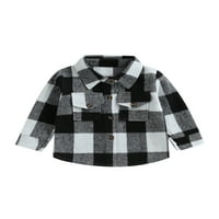 Odjeća/ jesensko-zimske flanelske košulje za dječake i djevojčice, Kaputi, ležerna karirana jakna dugih rukava, jesenski vrhovi