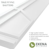 Ekena Millwork 15 W 43 H TRUE FIT PVC SHAKER FIKSNI BOLES TREBALE, Viridian Green