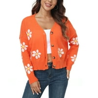 Ženski Džemperi-Kardigani s dugim rukavima s cvjetnim printom, džemper s otvorenim prednjim dijelom, gornja odjeća s izrezom u obliku