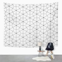 Sažetak moderne moderne šesterokutne geometrijske pločice prekrasna grafička mreža u crnoj točki zidna umjetnička tapiserija uređenje