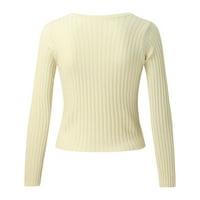 Ženski pleteni prsluk bez rukava s izrezom u obliku slova U, pulover u fakultetskom stilu, džemper