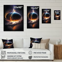 Designart Deep Planet Eclipse III platno zidna umjetnost