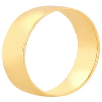 14K bijelo zlato polirani polu -ugodni prsten - vjenčani bend