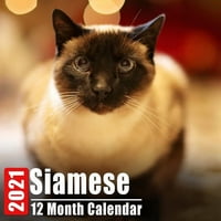 Sijamski kalendar: slike slatkih sijamskih mačaka mjesečni mini kalendar s inspirativnim citatima svaki mjesec
