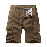 Muške teretne kratke hlače veličine plus ležerni Jednobojni džepovi s patentnim zatvaračem na kopčanje skraćene teretne kratke hlače