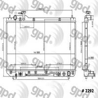 Globalni distributeri dijelova 2292C radijator se odabire: 1998.- Toyota RAV4