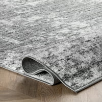 Moderni apstraktni tepih, 12' 15', siva