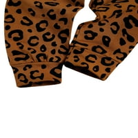 Odjeća za djevojčice u modnom kombinezonu s dugim rukavima s natpisom i Leopard dugim hlačama s trakom za glavu