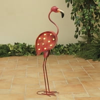 Metalna figurica ptica Flamingo na baterije