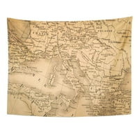 Italija antička karta svijeta mediteranska obalna područja Stara Europa Zidna umjetnička tapiserija dekor kuće za dnevni boravak