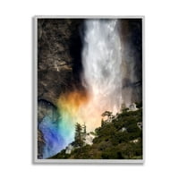 Stupell Industries Rainbow Waterfall Cliffs Photo sivi uokvireni umjetnički print zidna umjetnost, dizajn by mindy sommers