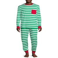 George muški Jolly Green Stripe praznični set Obiteljska božićna pidžama, 2-komad, veličine S-XL