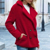 Ženski kaputi plus size rasprodaja ženska topla jakna zimski jednobojni kaputi s ovratnikom gornja odjeća od ovčje vune