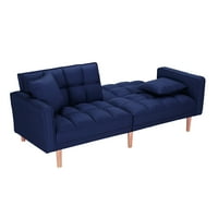 Kabriolet futon kauč s jastucima, tkanina kabriolet s jednim krevetom za kompaktan životni prostor, apartman, spavaonicu - plava
