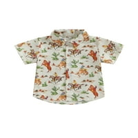 Ljetna ležerna košulja za dječake kratkih rukava s reverom, vrhovi s gumbima s zapadnjačkim printom za uličnu odjeću za odmor