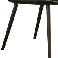 Metalna bočna stolica s presvlakom od prošivene kože od dva komada, Crna - a-lista