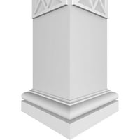 Stolarija od 8 do 10 do 10, klasični kvadratni mozaični rezbareni stup koji se ne sužava prema gore s toskanskim kapitelom i toskanskom