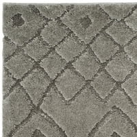Geometrijski tepih od poliestera od poliestera, siva, 5'1 7'6