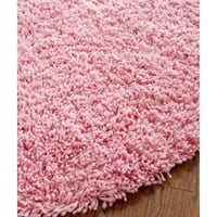 Jednobojni plišani tepih od runa, ružičasti, okrugli 8'8'