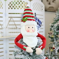 Nevidljivi gudački ukras viseći dijamantni dekor automobila viseći ukras Santa božićno drvce Topper sa šeširom i udobnim rukama slatki