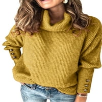 + Ženski pulover s dugim rukavima pleteni džemper dolčevita džemper na kopčanje Gornji dijelovi