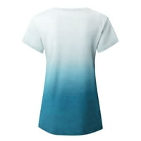 Ženske ljetne majice u obliku kroja i kratkih rukava, gradijentna ležerna labava Majica, Seksi bluza, moderna svijetloplava majica