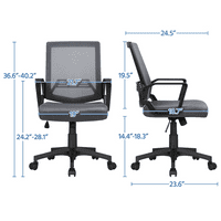 EasyFashion Mid-Back Mesh uredska stolica ergonomska računalna stolica, set od 2, tamno siva