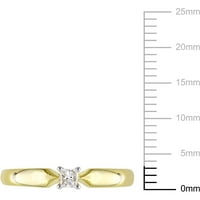 Carat T.W. Princeza rezana dijamantni prsten za pasijans u 10kt žutom zlatu