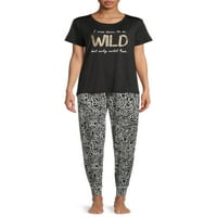 Ženski grafički tisak tajnog blaga, dvodijelni set pidžama