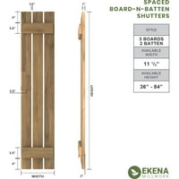 Ekena Millwork 1 2 W 71 h Americraft Tri vanjska ploča Pravo drvo razmaknuta ploča-n-patuljaka, crna