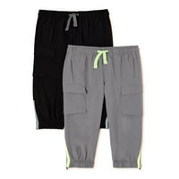 Athletic Works Baby & Toddler Boys istezanje tkanih teretnih jogger hlača, 2-pack, veličine 12m-5T